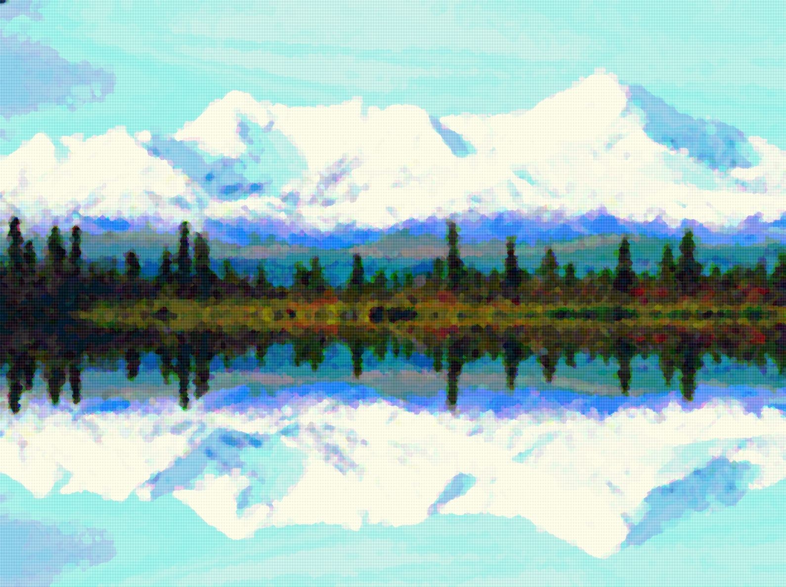 digital art, Photo manipulation, Photoshopped, Mountains, Lake, Reflection Wallpaper