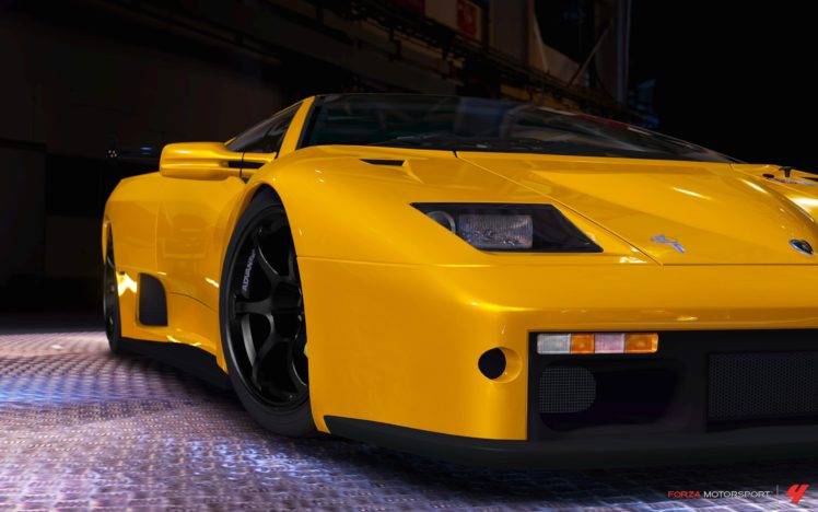 Lamborghini Diablo VT 6.0, Car, Vehicle, Video games, Forza Motorsport 4, CGI HD Wallpaper Desktop Background