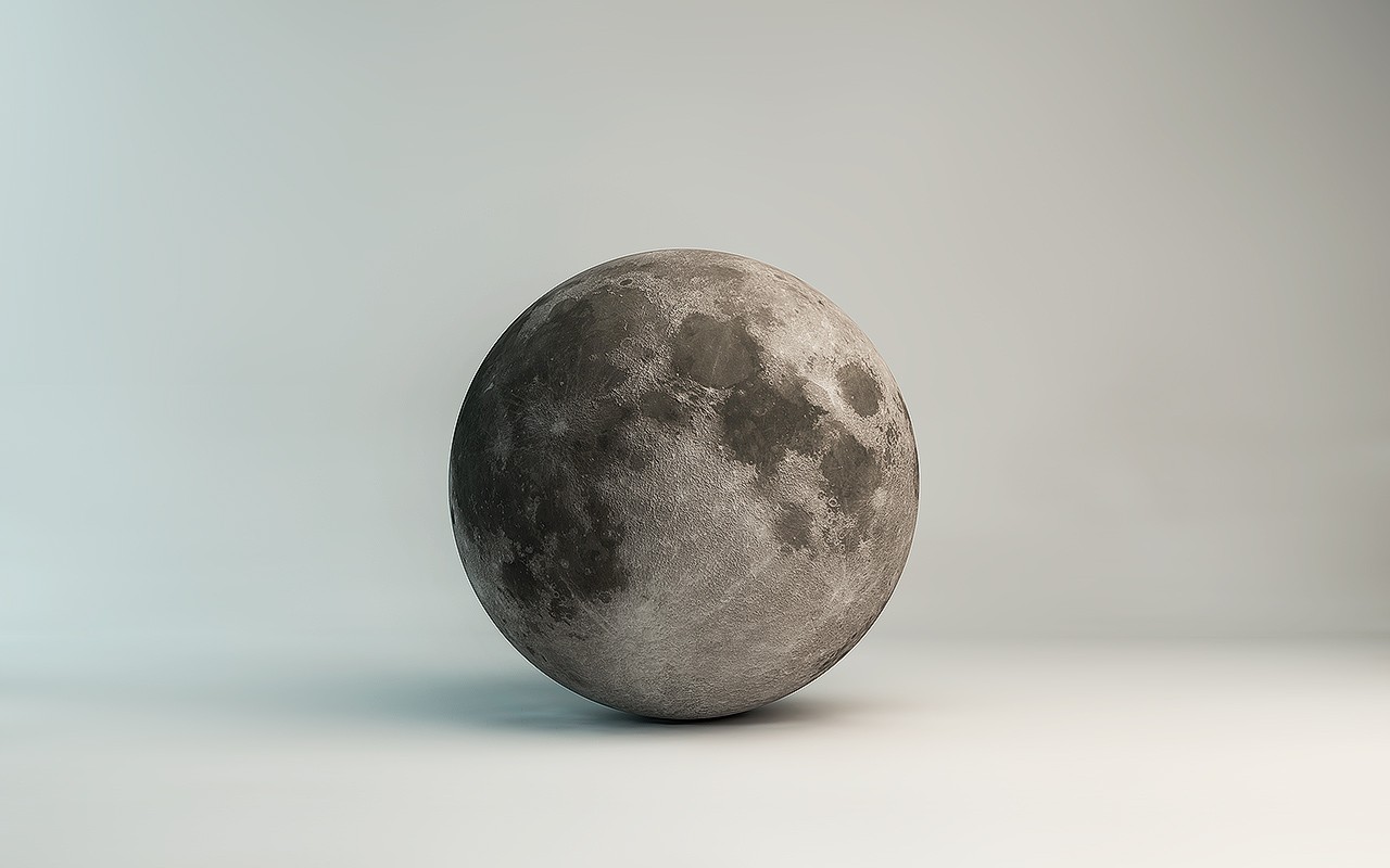 Moon, Digital art, Simple background Wallpaper