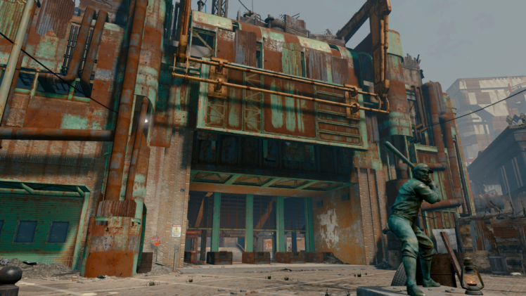Fallout 4, Xbox One, Diamond City, Baseball Stadium, Apocalyptic HD Wallpaper Desktop Background