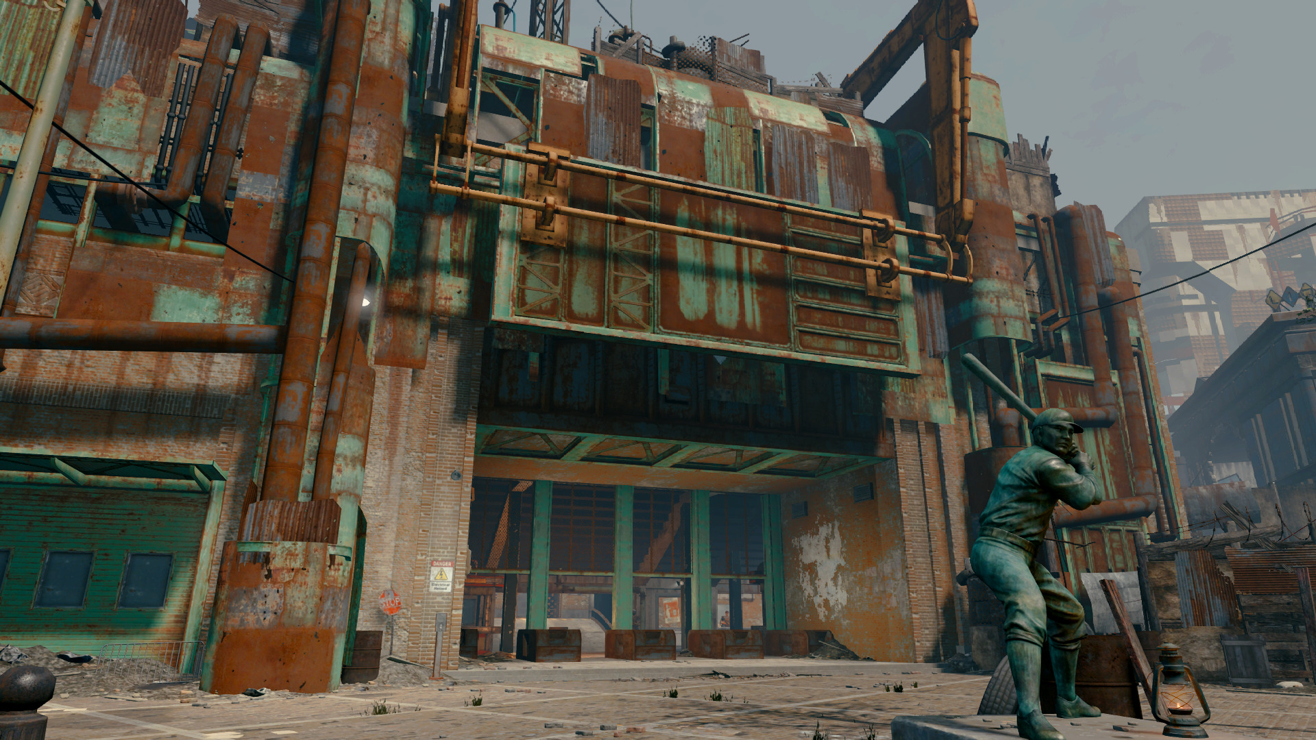 Fallout 4, Xbox One, Diamond City, Baseball Stadium, Apocalyptic Wallpaper
