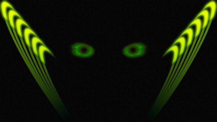 eyes, Green, Glowing, Black, Faded, Faded, Abstract HD Wallpaper Desktop Background