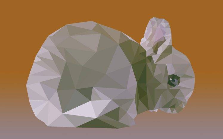 rabbits, Low poly, Animals, Digital art HD Wallpaper Desktop Background