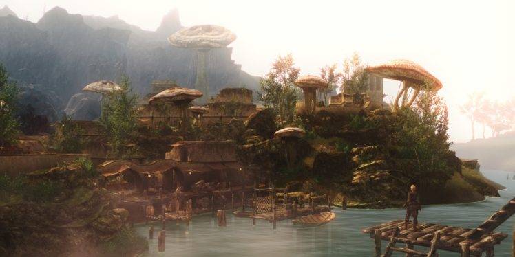Mod, PC gaming, Screen shot, The Elder Scrolls III: Morrowind, The Elder Scrolls V: Skyrim HD Wallpaper Desktop Background