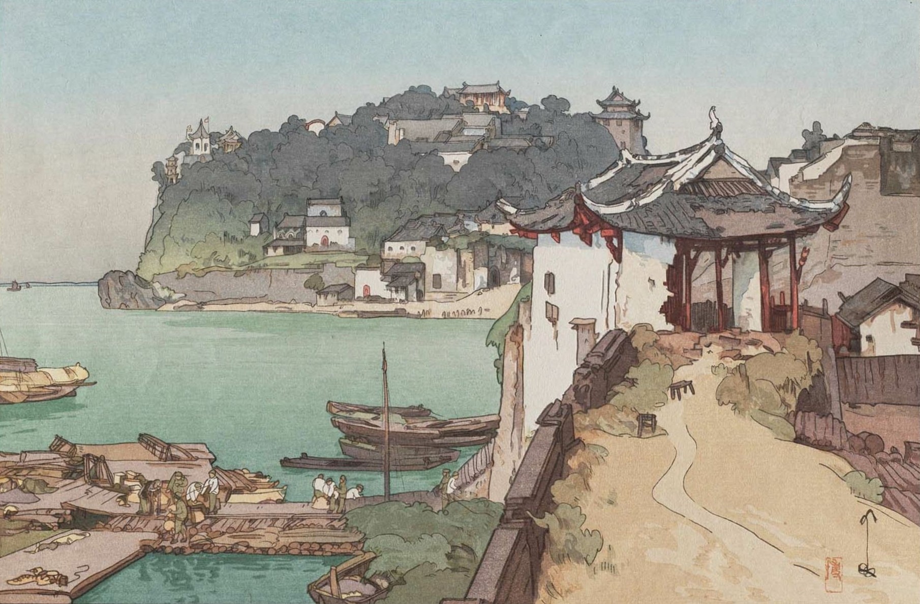 Yoshida Hiroshi, Japanese, Artwork, Painting, Water, Boat Wallpaper