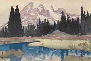Yoshida Hiroshi, Japanese, Artwork, Painting, Mountains, Water