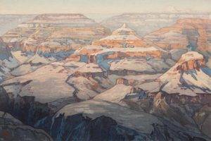 Yoshida Hiroshi, Japanese, Artwork, Painting, Mountains, Grand Canyon