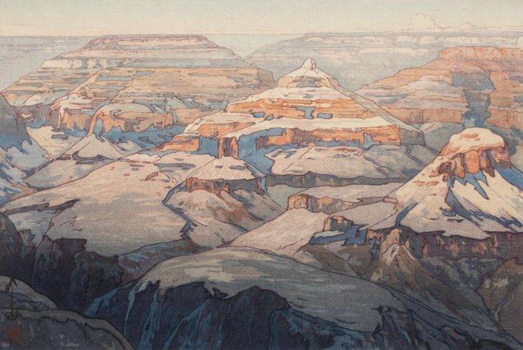 Yoshida Hiroshi, Japanese, Artwork, Painting, Mountains, Grand Canyon HD Wallpaper Desktop Background