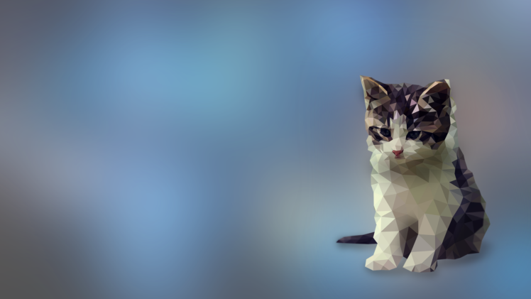 digital art, Kittens, Low poly, Cat, Animals HD Wallpaper Desktop Background