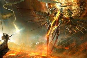 Diablo III, Angel, Demon, Fantasy art, Fan art, Fire