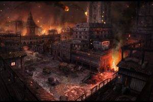 artwork, Video games, Hunted: The Demons Forge, City, Concept art
