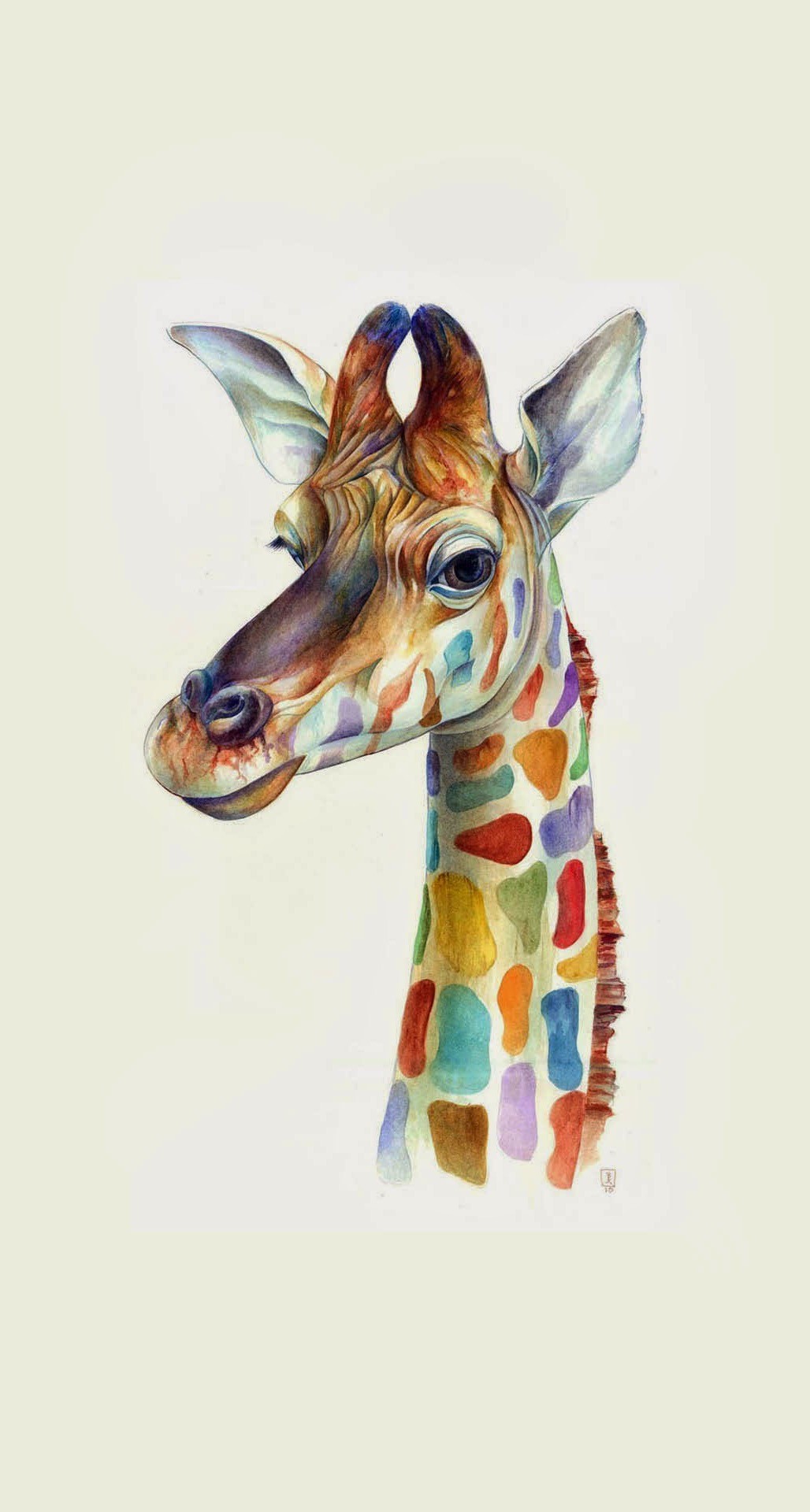 digital art, Animals, Simple background, Illustration, Giraffes, Colorful Wallpaper