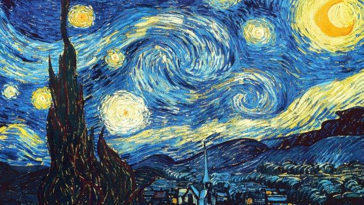 artwork, Vincent van Gogh, The Starry Night, Classic art HD Wallpaper Desktop Background