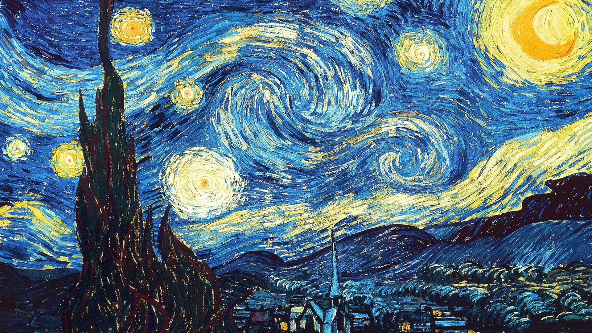 artwork, Vincent van Gogh, The Starry Night, Classic art Wallpaper