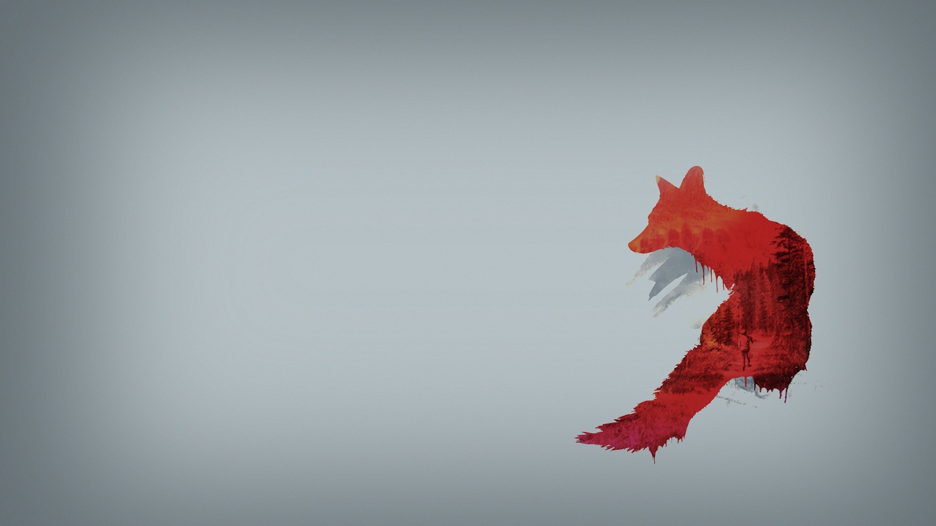 simple background, Artwork, Fox Wallpaper