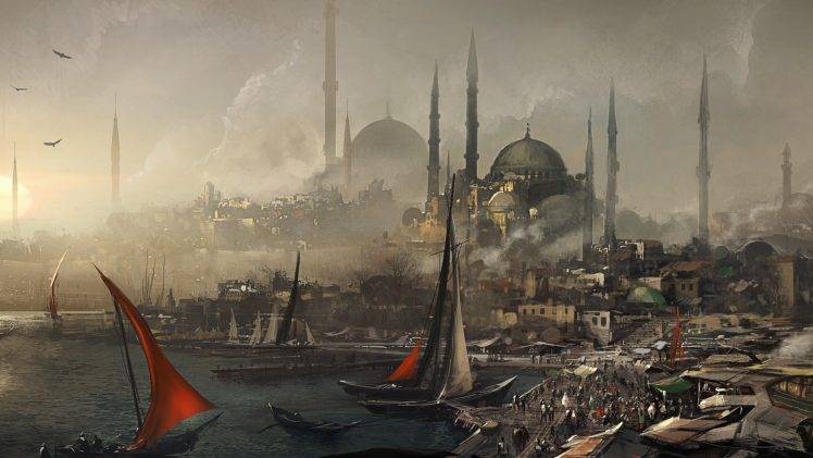 city, Artwork, Istanbul, Turkey HD Wallpaper Desktop Background