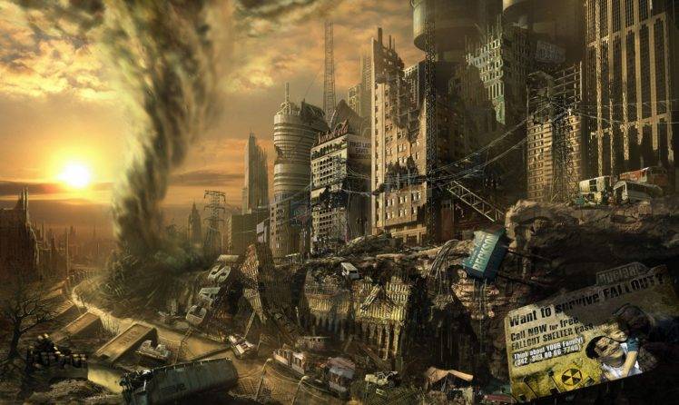 apocalyptic, City, Building, Nuclear, Ruin, Fallout HD Wallpaper Desktop Background