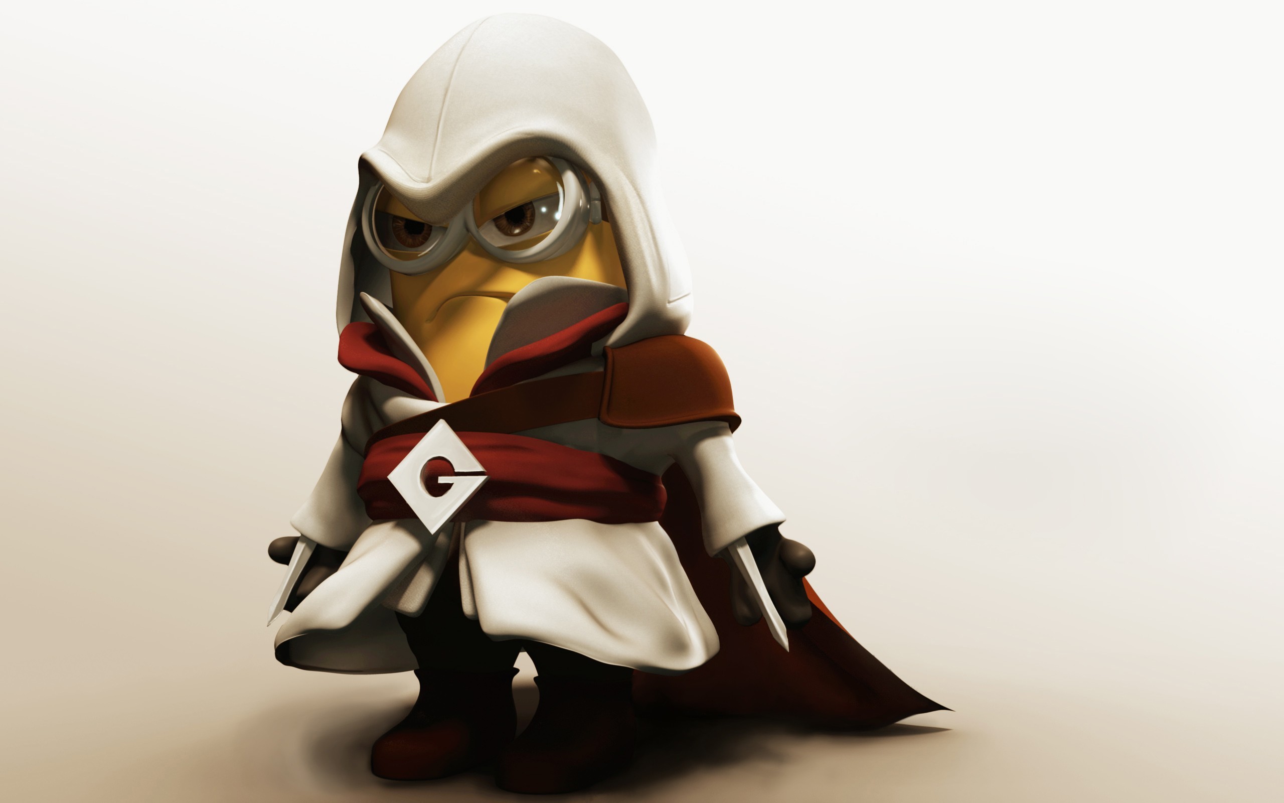 Assassins Creed, Minions, Despicable Me, Goggles, Simple background Wallpaper