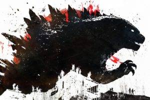 Godzilla, Alex Cherry, Artwork, Paint splatter