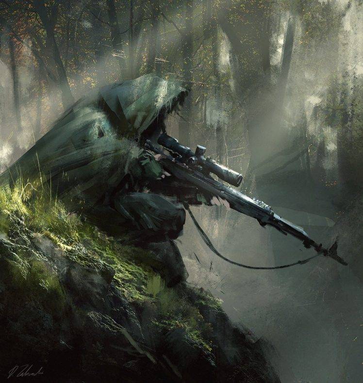 sniper rifle, Snipers, Artwork HD Wallpaper Desktop Background