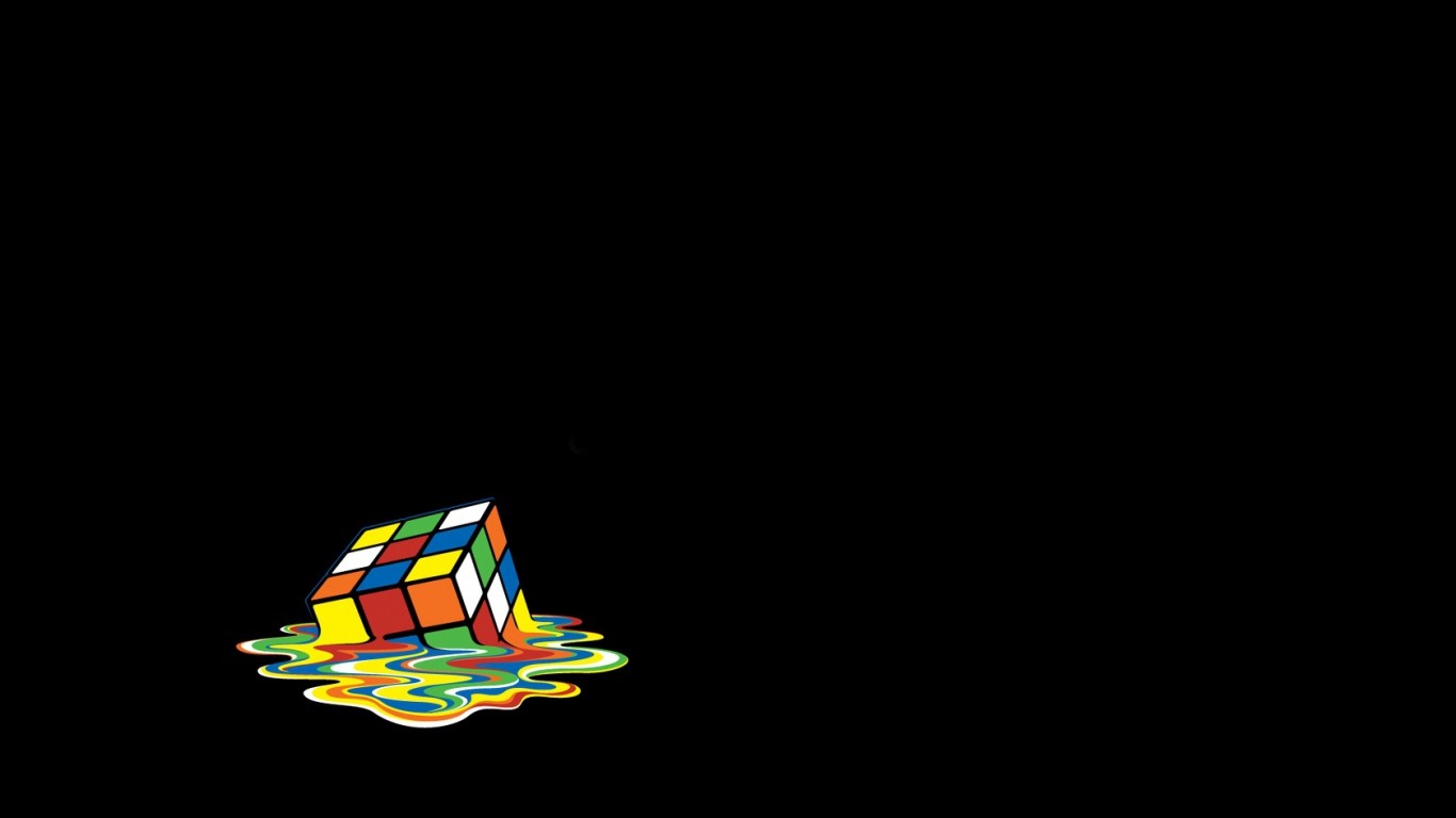 Rubiks Cube, Melting, Artwork Wallpaper