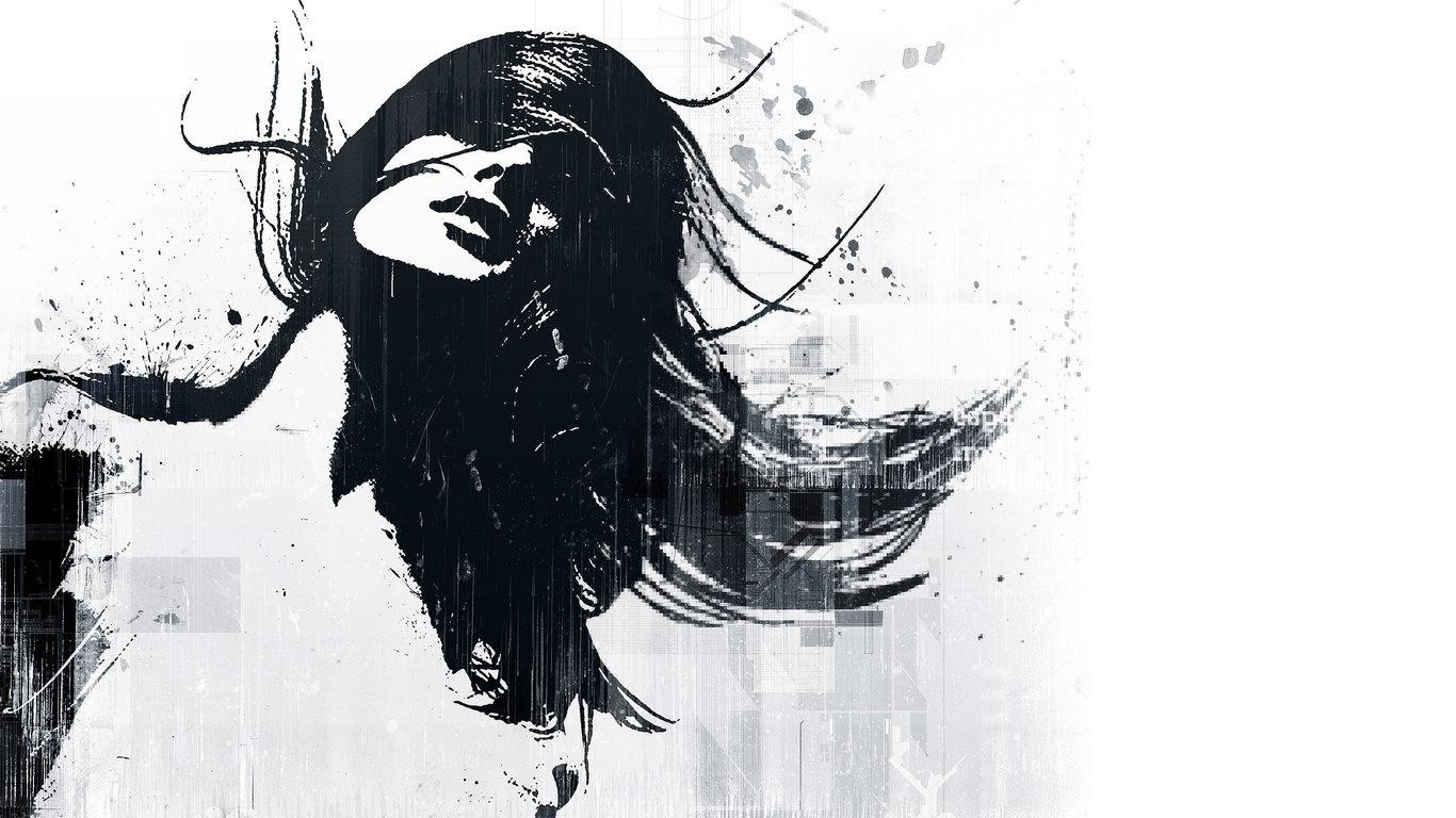 artwork, Monochrome, Grunge, Alex Cherry Wallpaper