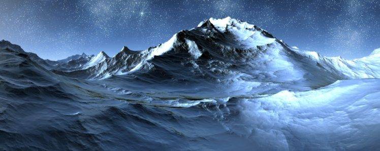 artwork, Stars, Mountains HD Wallpaper Desktop Background