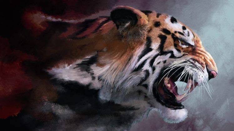 tiger, Artwork HD Wallpaper Desktop Background