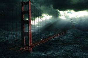 bridge, Artwork, Apocalyptic, Golden Gate Bridge
