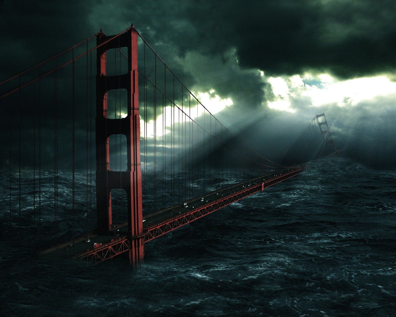 bridge, Artwork, Apocalyptic, Golden Gate Bridge Wallpaper