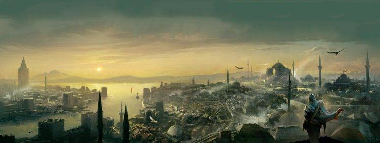 mosques, Istanbul, Turkey, Assassins Creed: Revelations, Haliç, Galata, Artwork HD Wallpaper Desktop Background