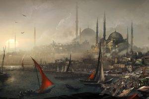 mosques, Istanbul, Turkey, Assassins Creed: Revelations, Haliç, Artwork