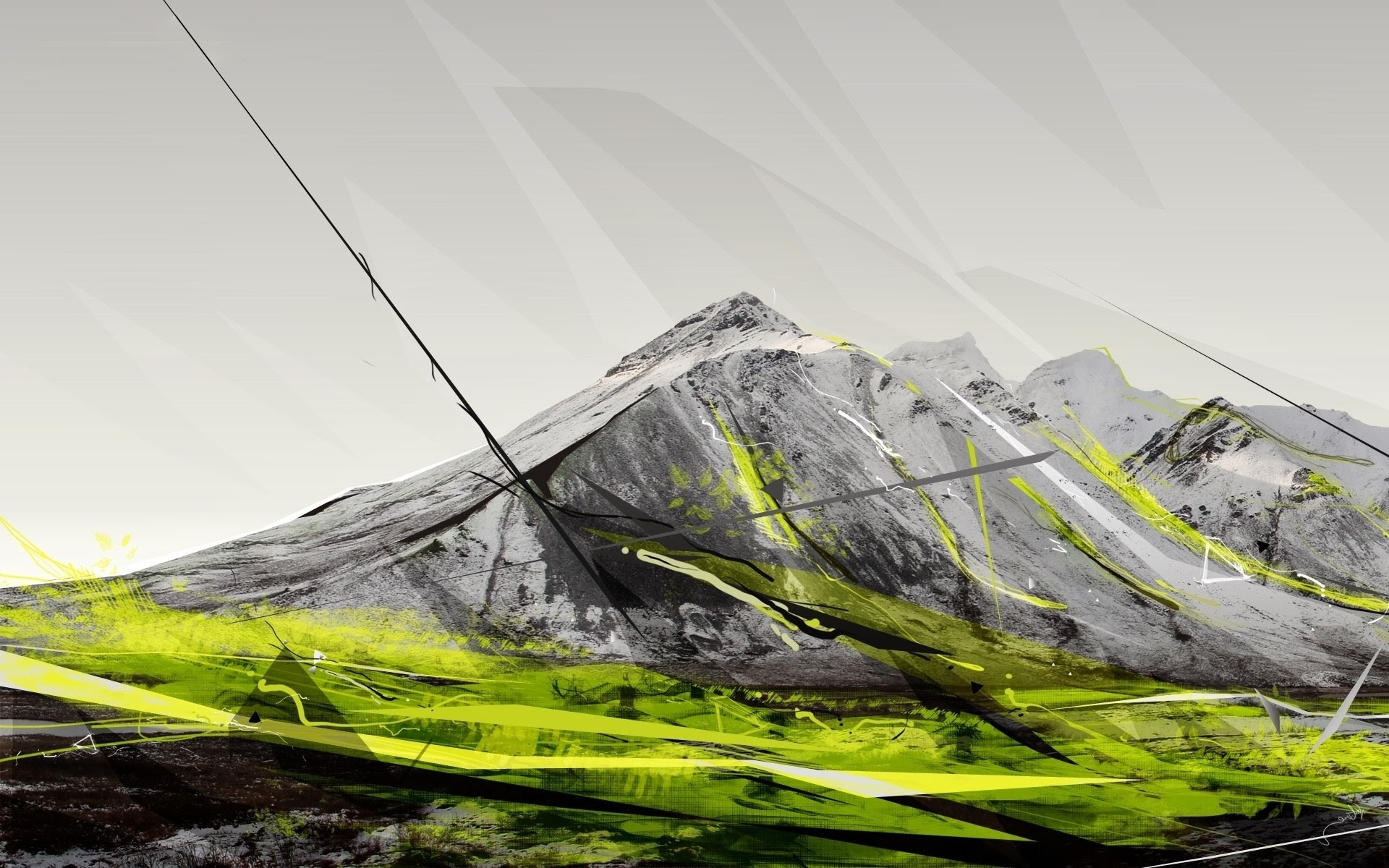 photo manipulation, Abstract, Mountains Wallpaper