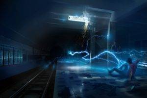 artwork, Electricity, Concept art, Subway