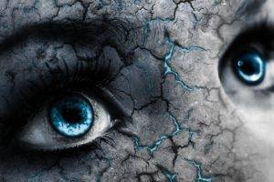 eyes, Artwork, Blue