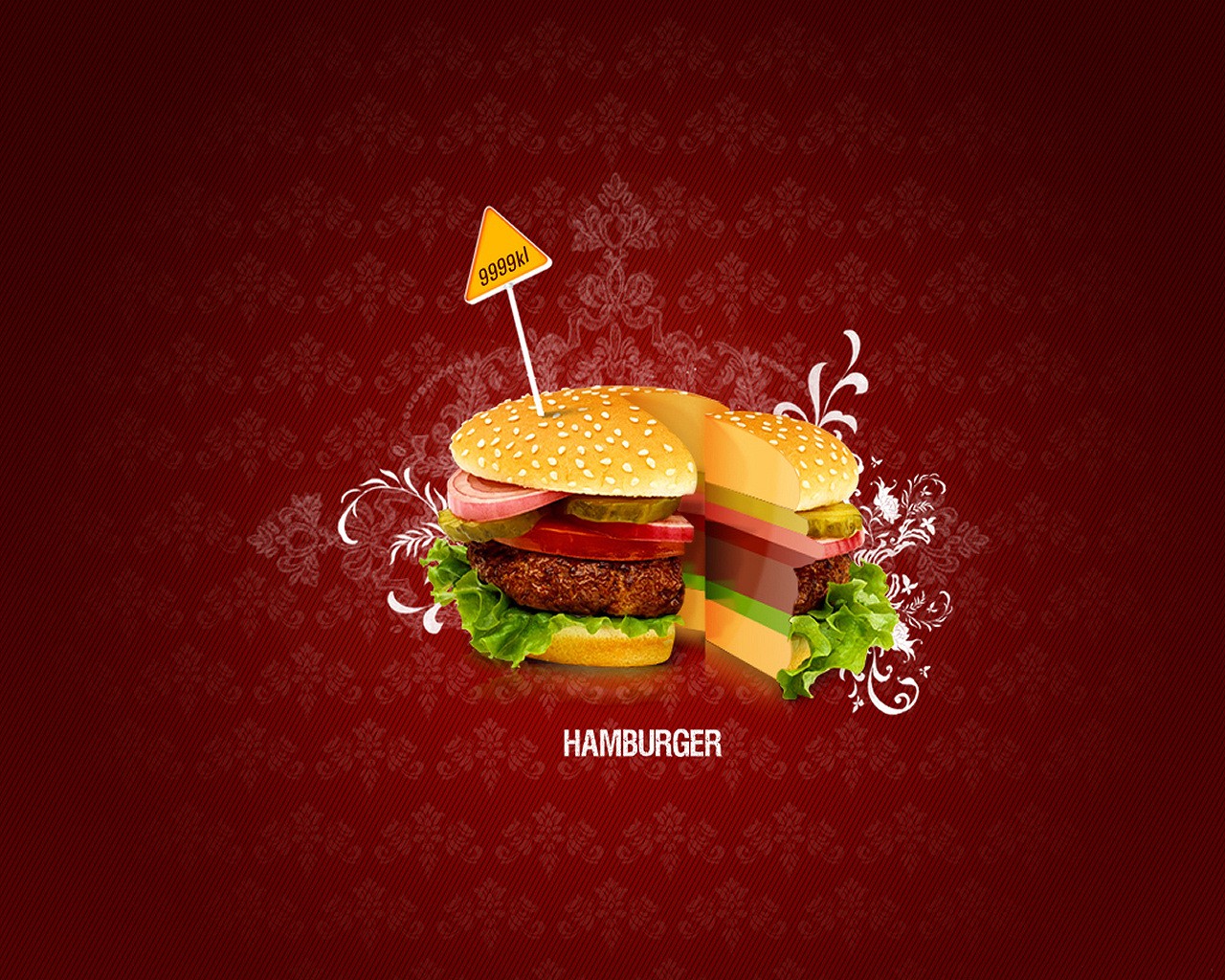 hamburgers, Meat, Food, Digital art Wallpaper