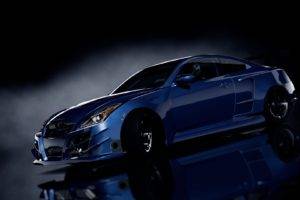 car, Blue cars, Black background, 3D