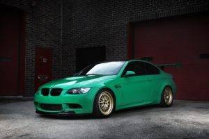 car, BMW, BMW E92 M3, Green cars