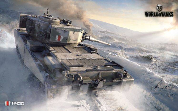 World of Tanks, FV4202, Wargaming, Winter HD Wallpaper Desktop Background