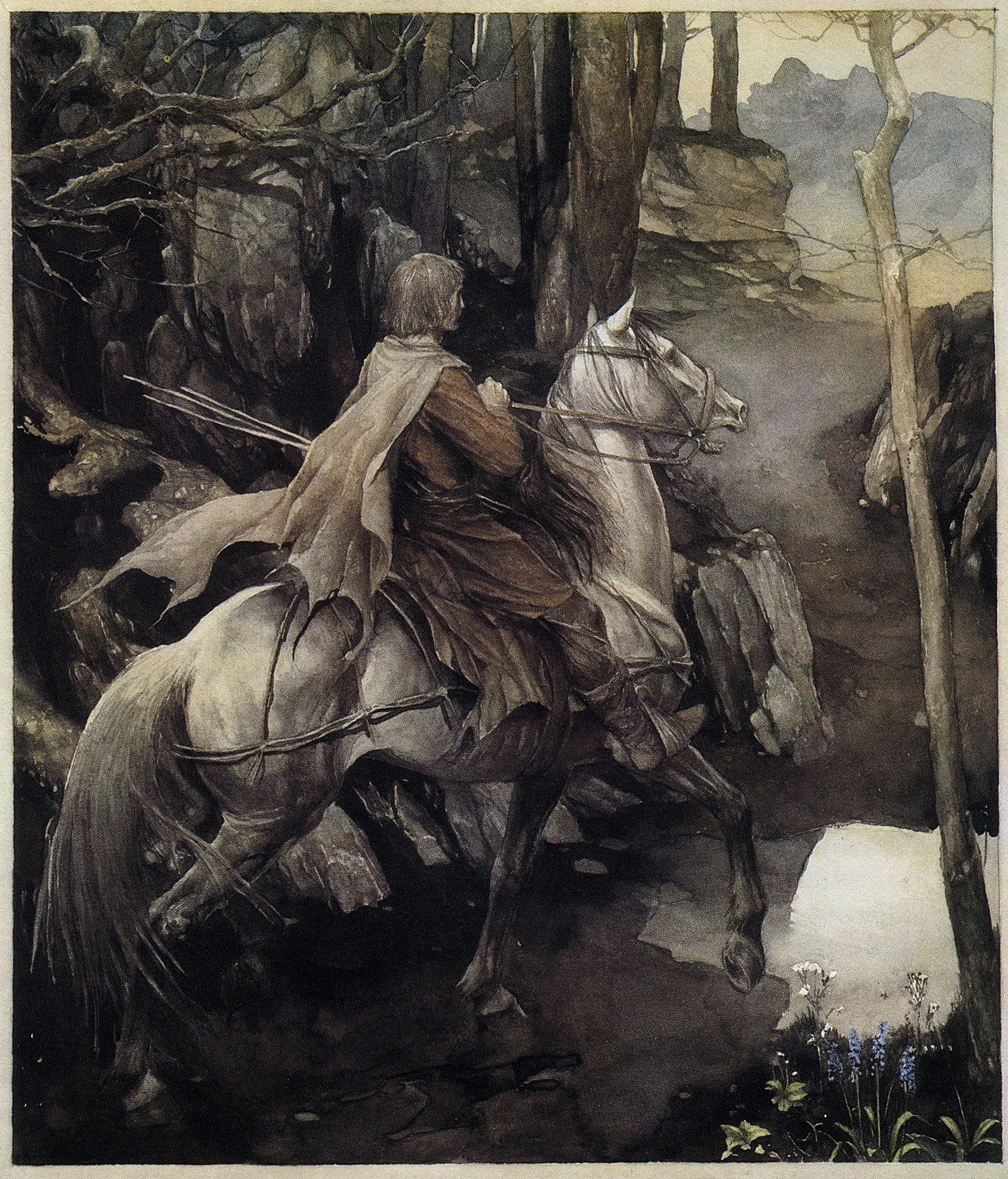 medieval, Horseman, The Mabinogion, Alan Lee Wallpaper