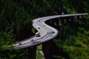 street, Road, Hairpin turns, Forest