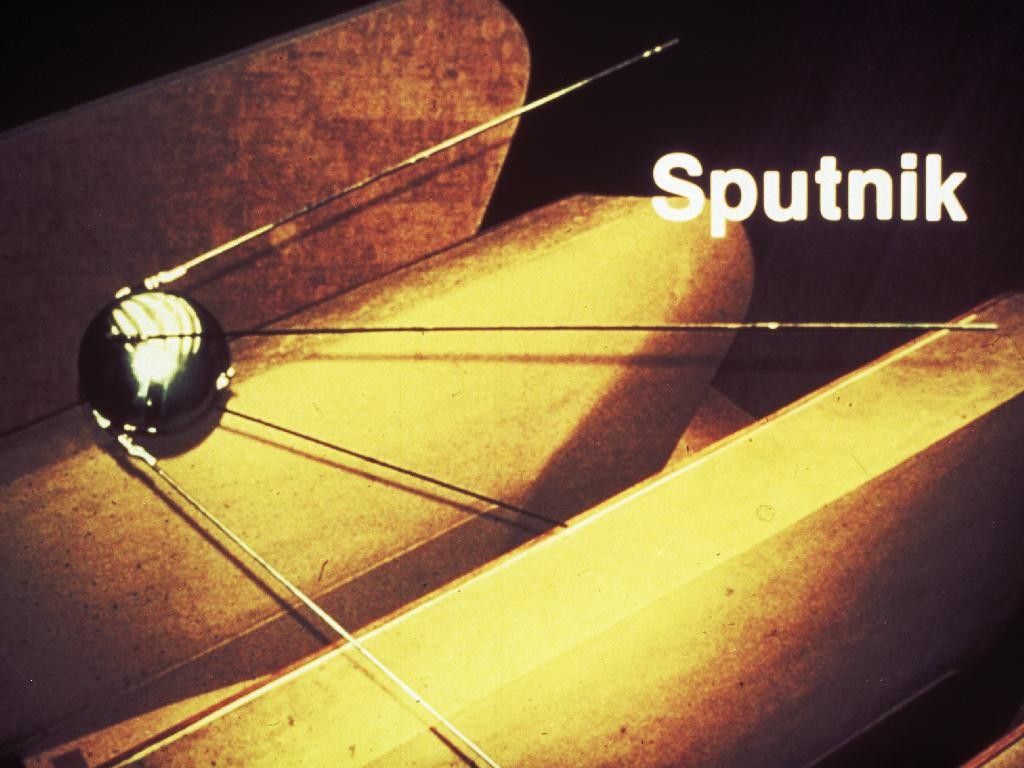 anime, Sputnik, Space, Satellite, Soviet Union, Typography, Vehicle Wallpaper