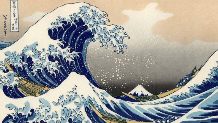 The Great Wave off Kanagawa, Artwork, Sea, Waves, Japanese HD Wallpaper Desktop Background