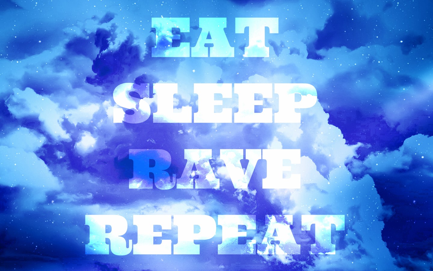 blue, Clouds, Rave, EDM Wallpaper