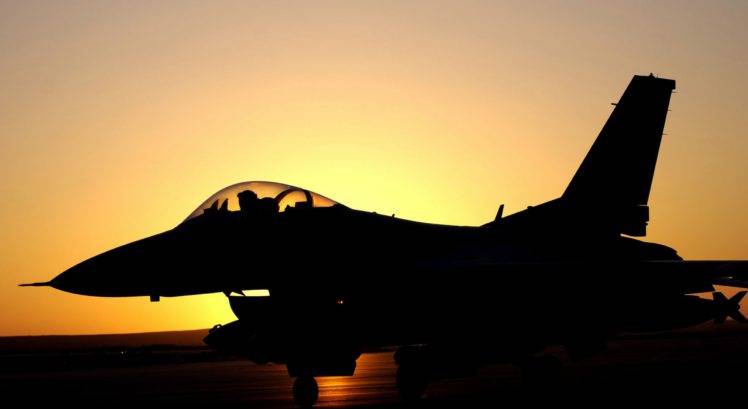 General Dynamics F 16 Fighting Falcon, Sunset, Aircraft HD Wallpaper Desktop Background