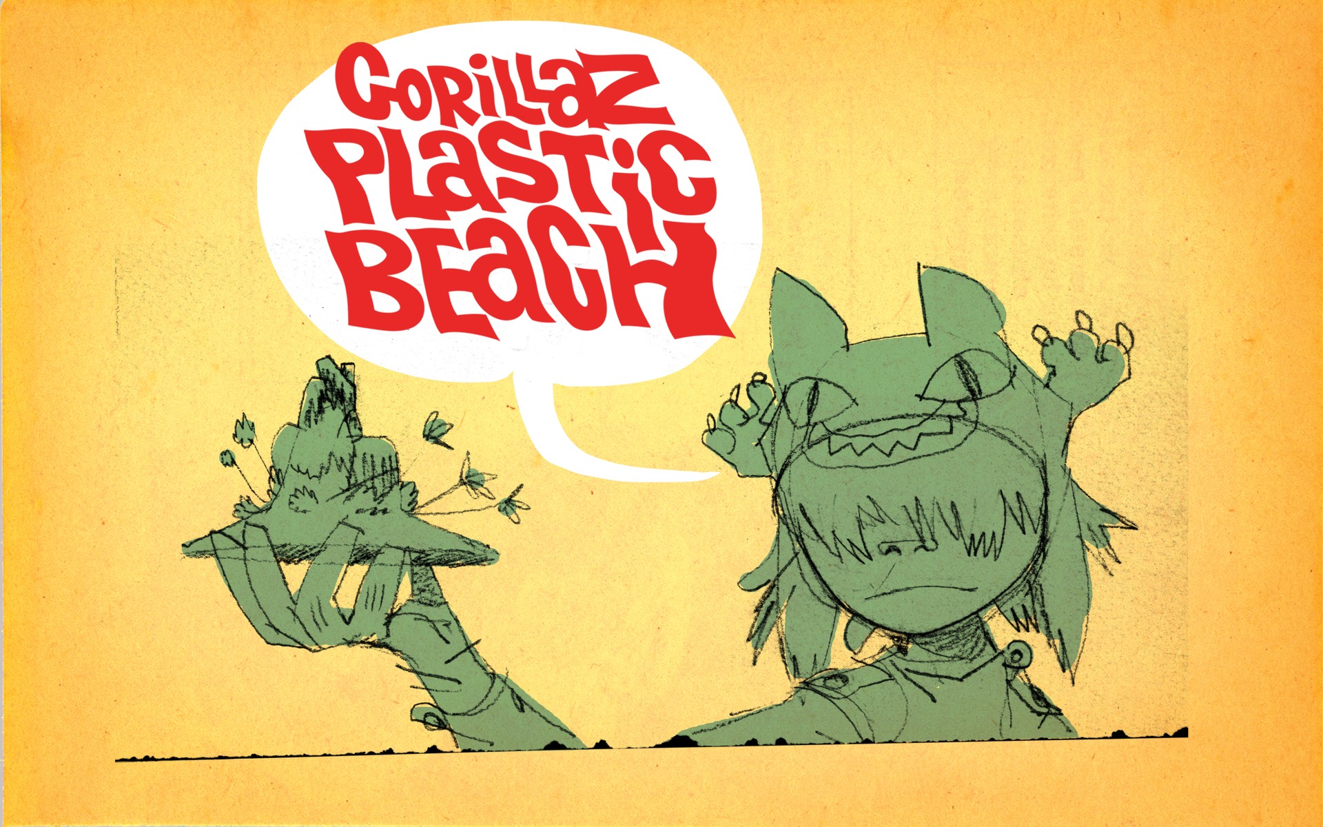 Gorillaz, Jamie Hewlett, Noodle, Plastic Beach Wallpaper