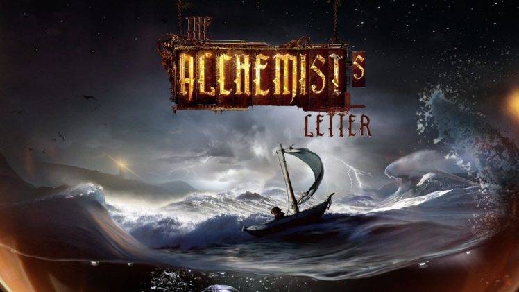 The Alchemists Letter, Sea, Storm, Boat, Water, Clouds, Lighthouse, Lightning, Children HD Wallpaper Desktop Background