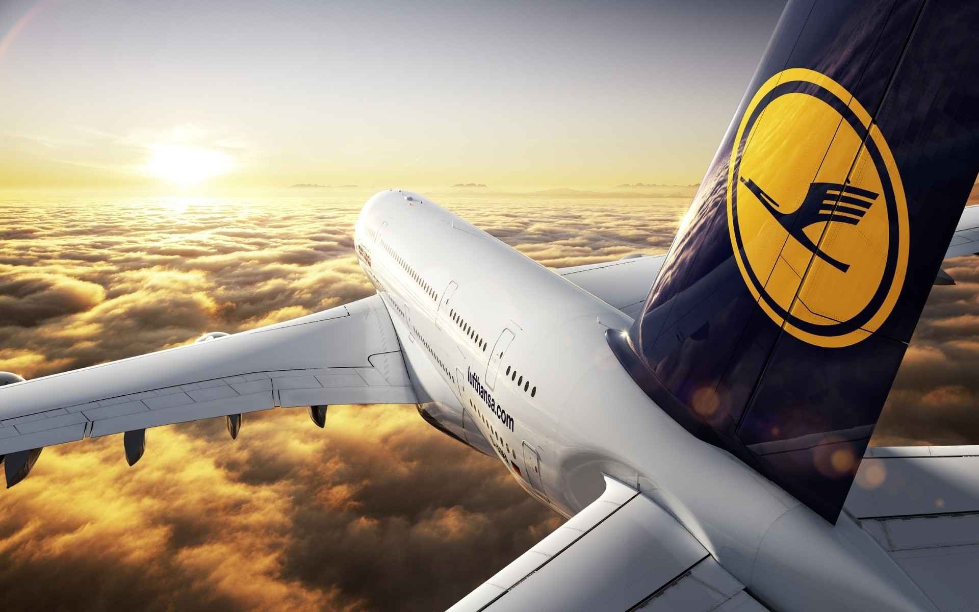airplane, Logo, Sky, Flying Wallpaper