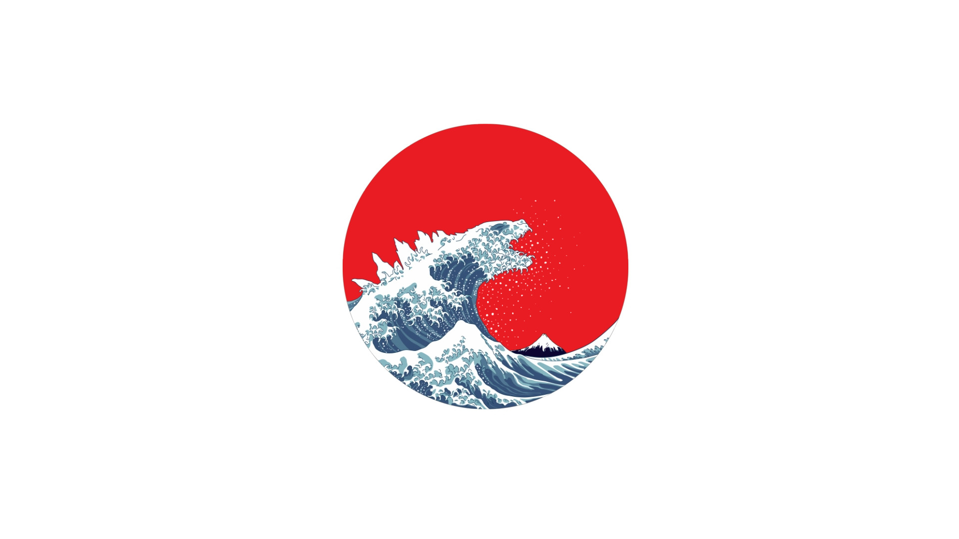 Japan, The Great Wave off Kanagawa, Waves, Minimalism Wallpaper