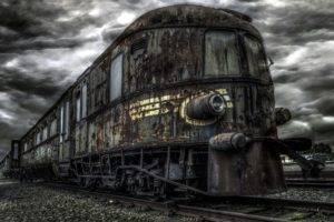 train, Vehicle, Abandoned, Old, HDR, Ruin, Railway, Overcast